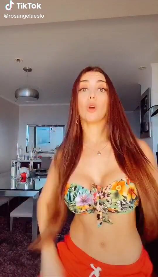 Sweet Ros Ngela Espinoza Shows Cleavage In Cute Floral Bikini Top