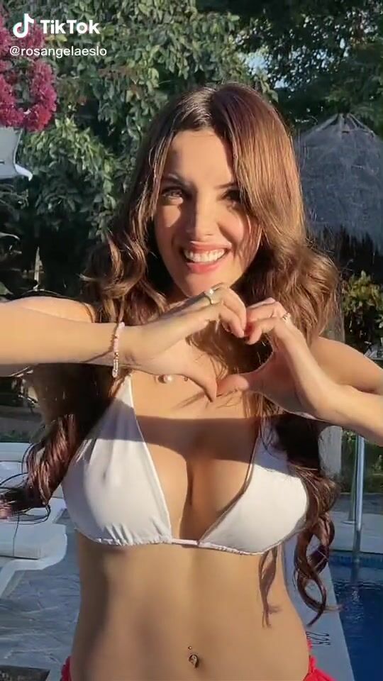 Cute Ros Ngela Espinoza Shows Cleavage In White Bikini Top Sexyfilter