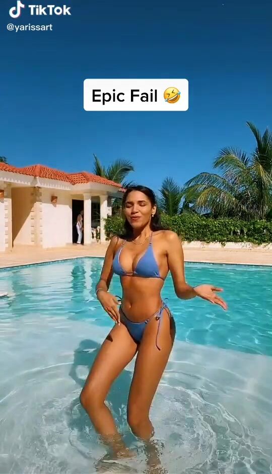 Hot Yarissa RT In Blue Bikini At The Swimming Pool Sexyfilter