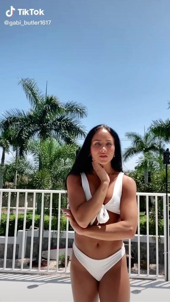 Fine Gabi Butler Shows Cleavage In Sweet White Bikini Sexyfilter