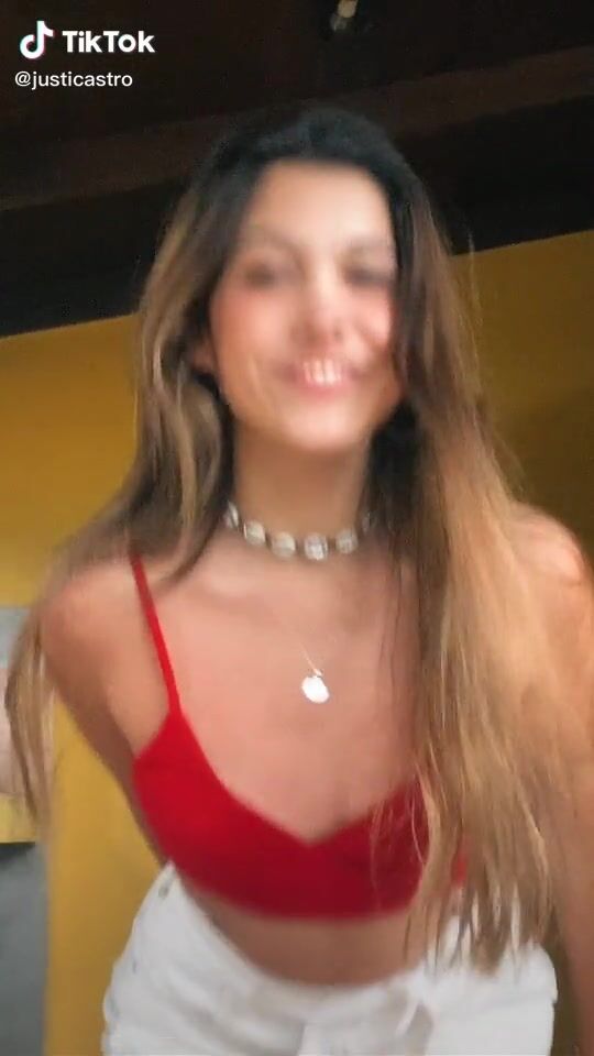 Hot Justina Castro Shows Cleavage In Red Bikini Top Sexyfilter