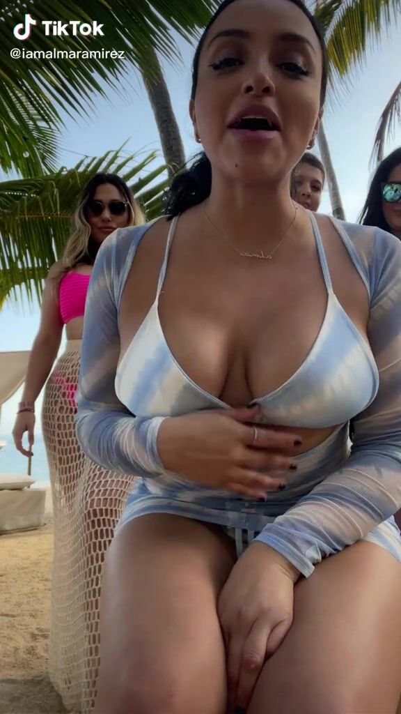 Sweetie Alma Ramirez Shows Cleavage In Bikini Top And Bouncing Tits