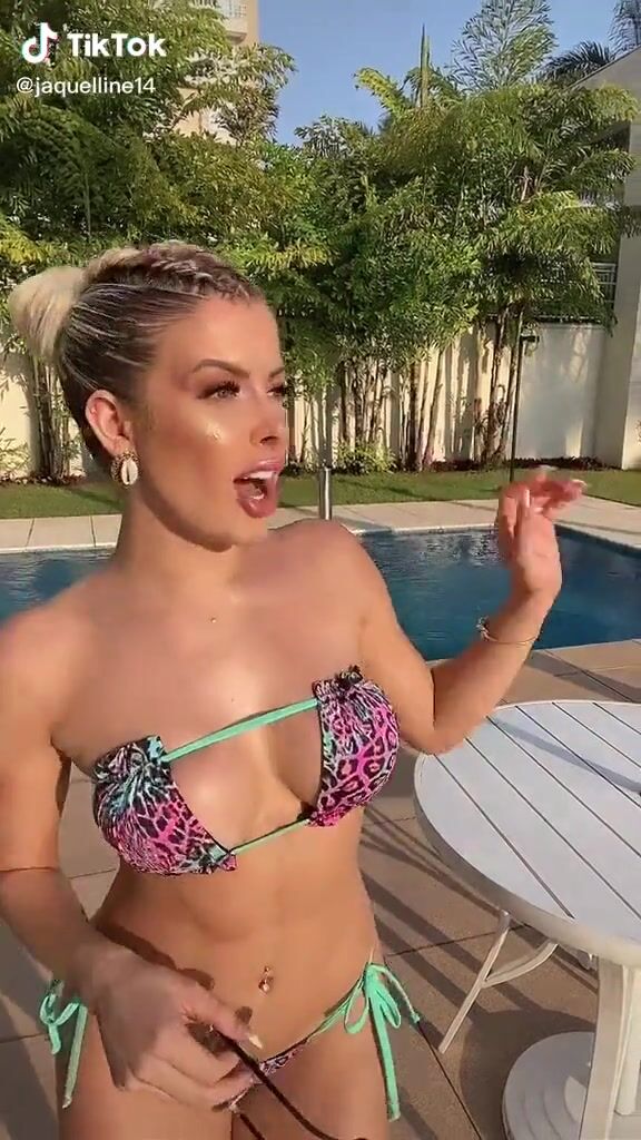 Jaquelline Shows Cleavage In Hot Leopard Bikini Sexyfilter