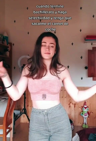 Hot Alba Castello in Crop Top and Bouncing Tits without Bra