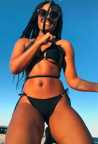 1. Sexy Aanaejha Jordan in Black Bikini