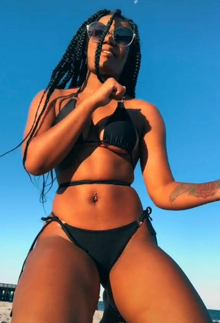 2. Sexy Aanaejha Jordan in Black Bikini