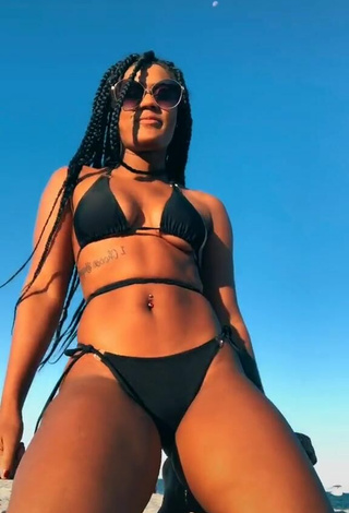 4. Sexy Aanaejha Jordan in Black Bikini