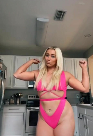 Seductive Alexandria Knight in Pink Bikini