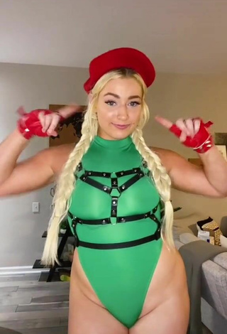 Cute Alexandria Knight in Green Bodysuit