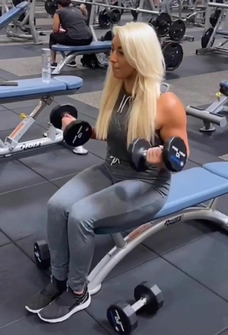 5. Sweet Alexandria Knight Shows Butt while doing Sports Exercises
