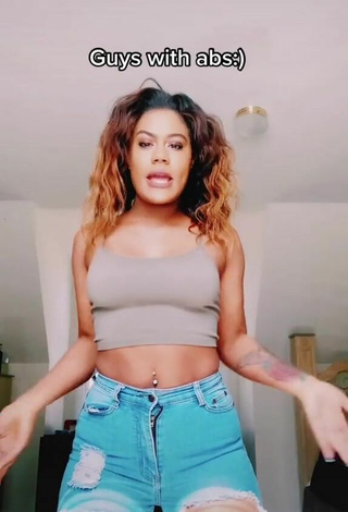 Sexy Aanaejha Jordan in Tank Top Braless and Tits Bouncing