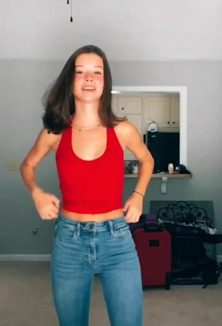 2. Cute Alexis Dudley in Red Tank Top