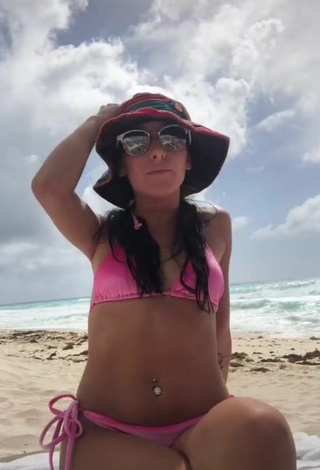 3. Sexy Brooke Sanchez in Pink Bikini at the Beach