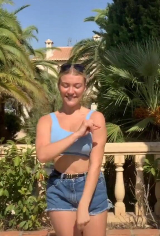 1. Beautiful Molly Marsh in Sexy Blue Crop Top and Tits Bouncing Braless