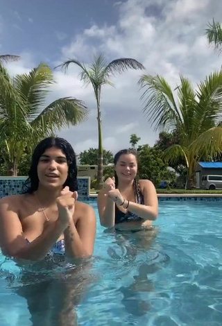 Sexy Sammy Duarte in Floral Bikini Top at the Pool