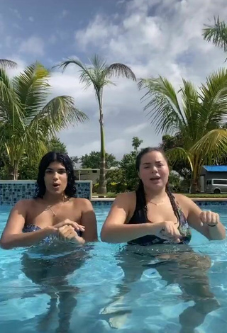 5. Sexy Sammy Duarte in Floral Bikini Top at the Pool