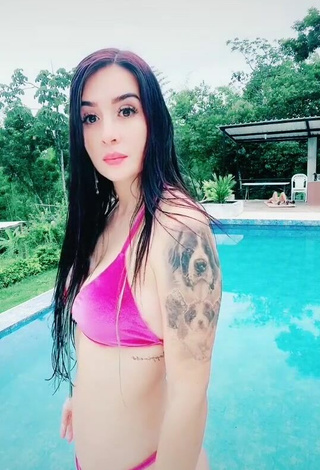 Hottest Adriana Valcárcel in Pink Bikini at the Pool