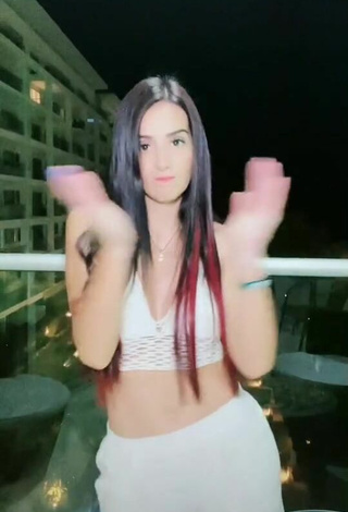 Hot Adriana Valcárcel in White Crop Top on the Balcony