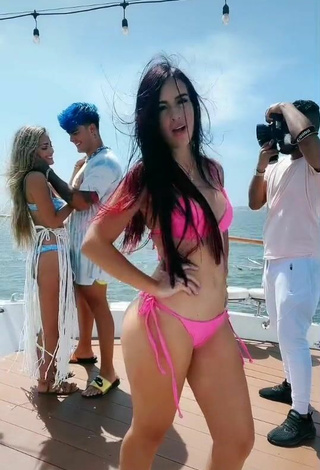 4. Hot Adriana Valcárcel in Pink Bikini on a Boat