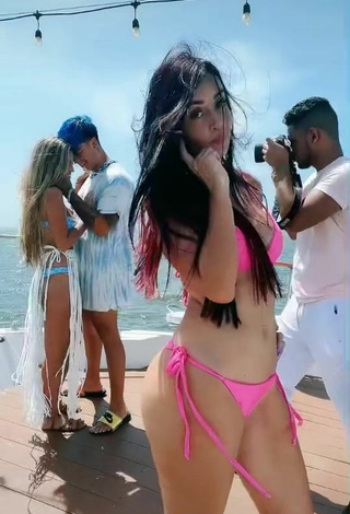5. Hot Adriana Valcárcel in Pink Bikini on a Boat