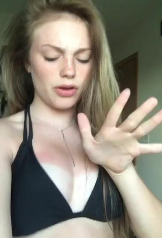 3. Sexy Alexyss Custer Shows Cleavage in Black Bikini Top