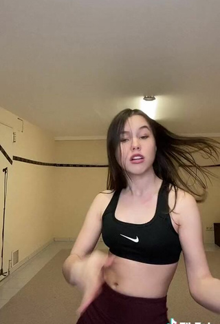 5. Sexy Alina Evita in Black Sport Bra in the Sports Club while doing Dance