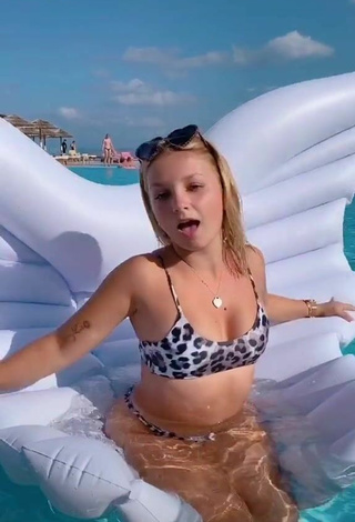 3. Hottie Alina Mour in Leopard Bikini at the Pool