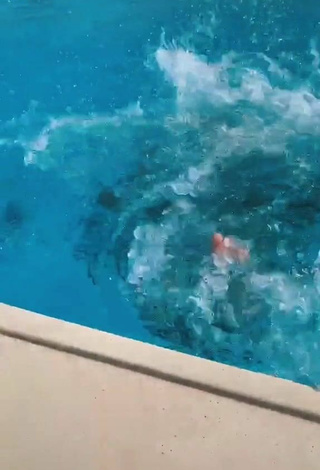 4. Sexy Alina Mour in Turquoise Bikini at the Pool