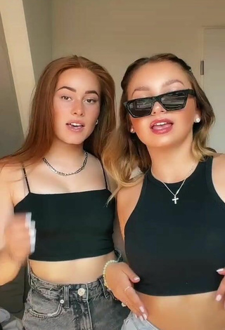 2. Sexy Alina Mour in Black Crop Top