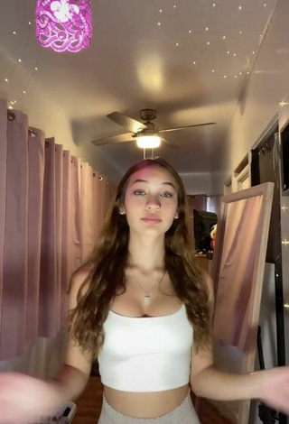 3. Hot Hali'a Beamer Shows Cleavage and Bouncing Boobs in White Crop Top