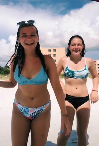 2. Hot Amanda Bober in Blue Bikini Top at the Beach