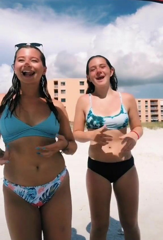 3. Hot Amanda Bober in Blue Bikini Top at the Beach