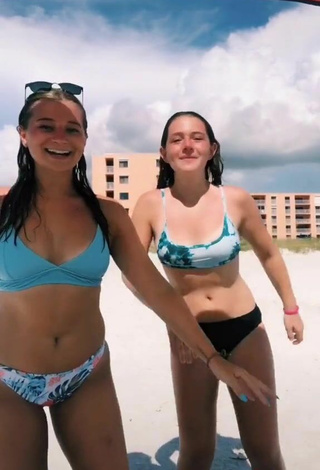 5. Hot Amanda Bober in Blue Bikini Top at the Beach