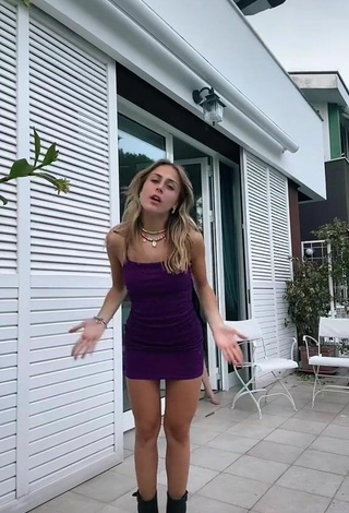 3. Sexy Ambra Cotti in Violet Dress