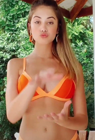 Erotic Ananda Morais in Orange Bikini and Bouncing Boobs