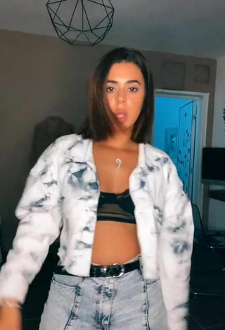 Beautiful Angel Baranes in Sexy Black Crop Top and Bouncing Boobs