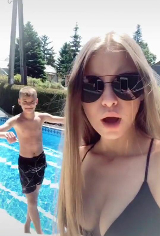 2. Sexy Angiizsigmond in Black Bikini Top at the Pool