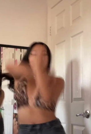 3. Sexy Anneston Pisayavong in Leopard Hot Top and Bouncing Boobs while doing Dance
