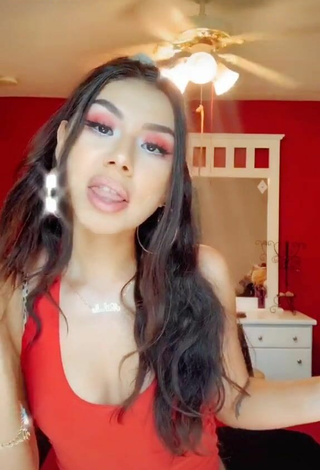 Sexy Nathalie Gisselle in Red Crop Top