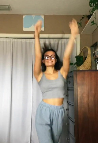 1. Sexy Athyna Nicole in Grey Crop Top