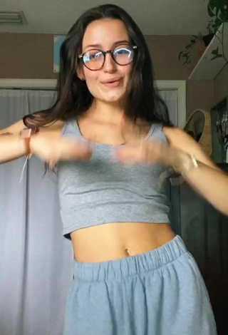 3. Sexy Athyna Nicole in Grey Crop Top
