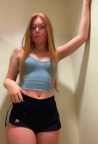 Sexy Bailey Hurley in Sport Shorts Braless