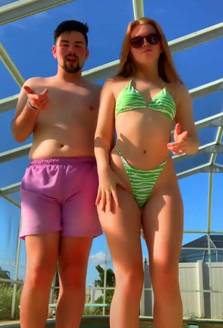 3. Sexy Bailey Hurley in Striped Bikini at the Swimming Pool