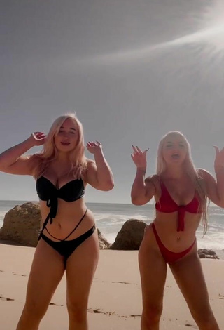 3. Erotic Lowri Rose-Williams Shows Cleavage in Bikini at the Beach