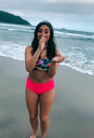 2. Hottie Bia Herrero in Checkered Bikini Top at the Beach