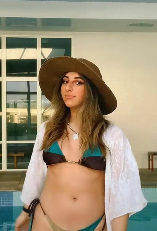 2. Hottest Bia Herrero in Checkered Bikini at the Swimming Pool