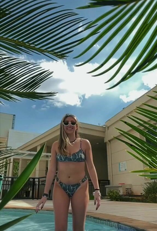 4. Sexy Bia Herrero in Floral Bikini at the Swimming Pool
