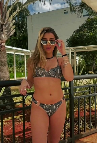 5. Sexy Bia Herrero in Floral Bikini at the Swimming Pool