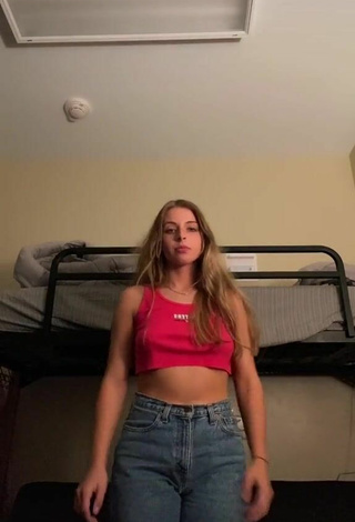 2. Sexy Bria Byerley in Red Crop Top without Bra