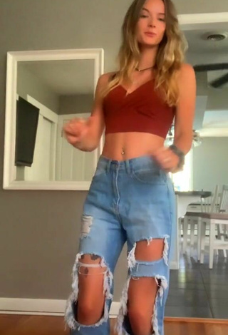 Sexy Bri Powell in Red Crop Top